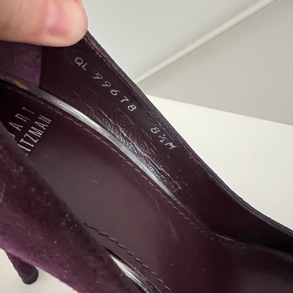 Stuart Weitzman Burgundy Suede Pointed Toe Pumps – Size 8.5 - Picture 6 of 7